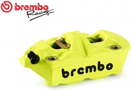 Brembo / ブレンボ YELLOW FLUO LEFT RADIAL BRAKE CALIPER M4 MONOBLOCK 100MM BLACK LOGO | 120988583