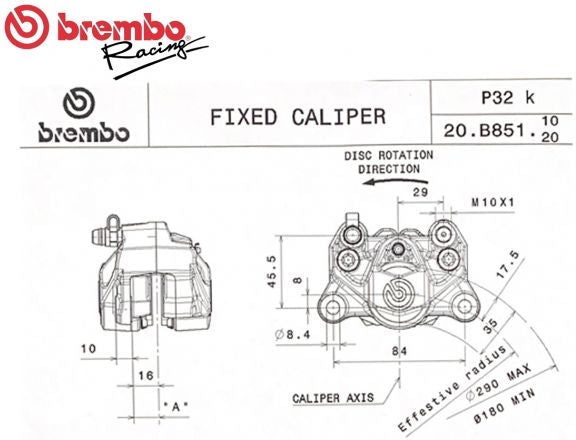 Brembo / ブレンボ REAR LEFT BRAKE CALIPER GOLD SERIES P32G | 20B85120