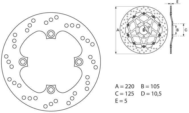 BREMBO / ブレンボ ORO (オーロ) ブレーキディスク ラウンドフィックス | 68B40749