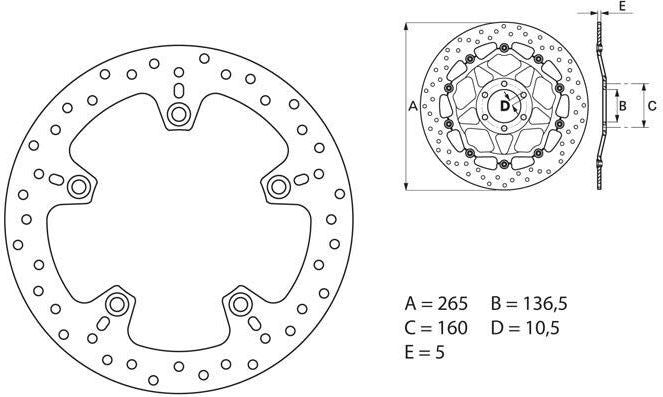 BREMBO / ブレンボ ORO (オーロ) ブレーキディスク ラウンドフィックス | 68B407C0