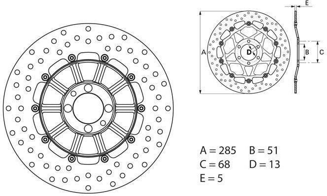 BREMBO / ブレンボ ORO (オーロ) ブレーキディスク ラウンドフィックス | 68B407D3