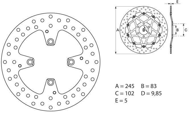 BREMBO / ブレンボ ORO (オーロ) ブレーキディスク ラウンドフィックス | 68B407E8