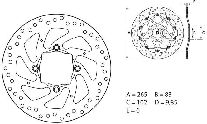 BREMBO / ブレンボ ORO (オーロ) ブレーキディスク ラウンドフィックス | 68B407H2