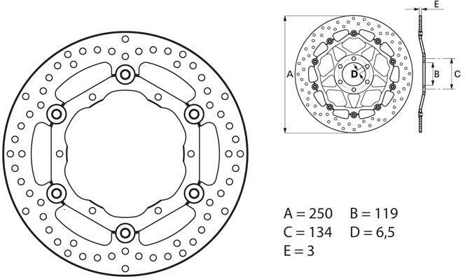 BREMBO / ブレンボ ORO (オーロ) ブレーキディスク ラウンドフローティング | 78B40813