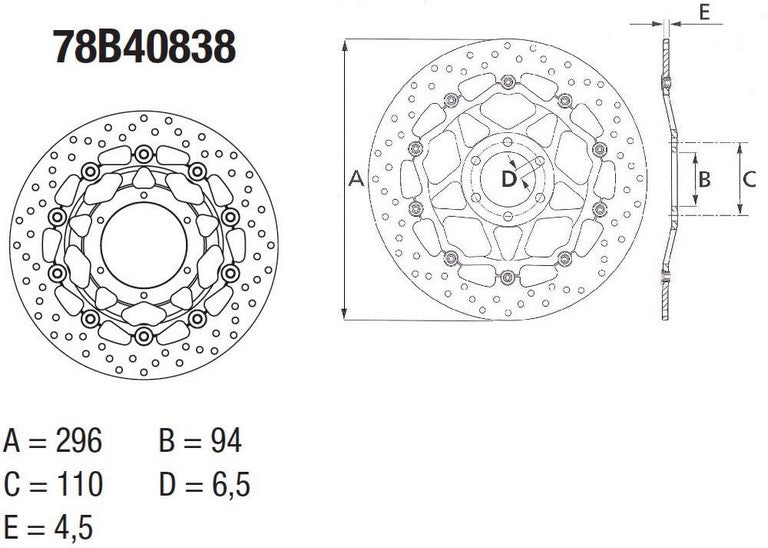 BREMBO / ブレンボ ORO (オーロ) ブレーキディスク ラウンドフローティング | 78B40838