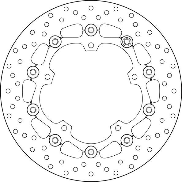 BREMBO / ブレンボ SERIE ORO (オーロ) (セリエ オーロ) semi-フローティングラウンド リアブレーキディスク タイプ 78.B408.49 Yamaha YZF R3 | 78B40849