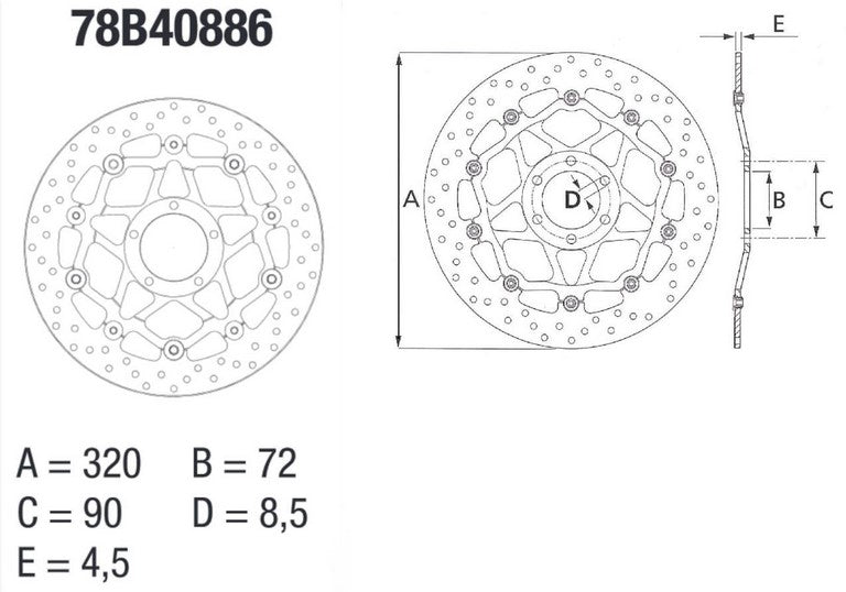 BREMBO / ブレンボ ORO (オーロ) ブレーキディスク ラウンドフローティング | 78B40886