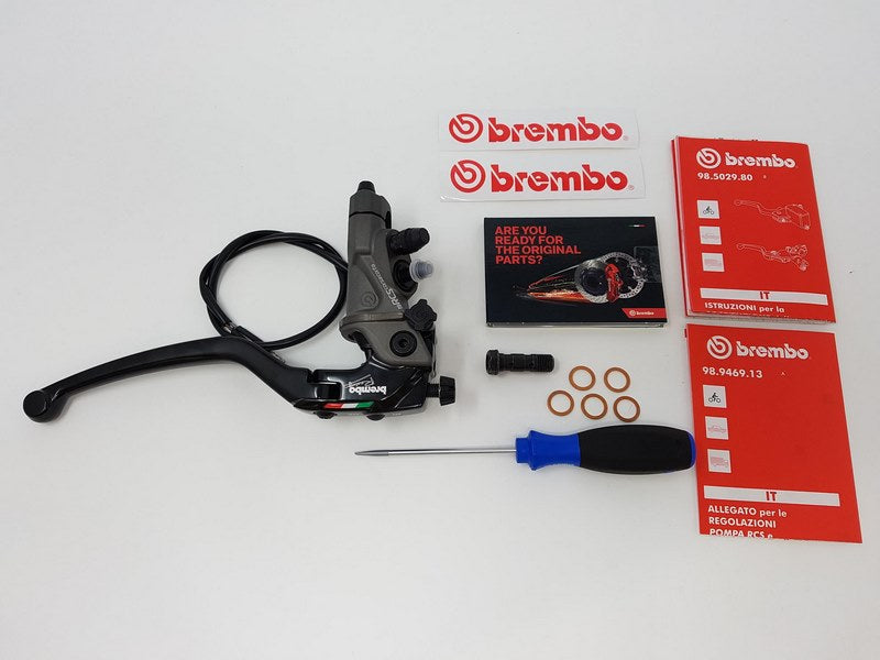 CNC Racing RADIAL BRAKE MASTER CYLINDER BREMBO 19RCS CORSA CORTA FOLD-UP LEVER 18-20 RATIO  Black | 110C74010