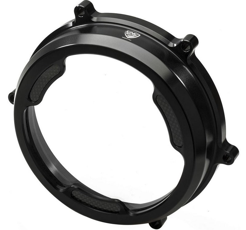 CNC Racing Clear oil bath clutch cover with carbon fiber inlay for Ducati Panigale  Black | CA201B