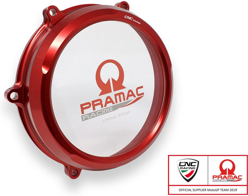 CNC Racing Clear oil bath clutch cover Ducati Panigale V4 - Pramac Racing Limited Edition  Red | CA210RPR