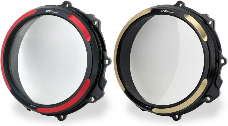 CNC Racing / シーエヌシーレーシング Clear clutch cover - hydraulic control - Bicolor  Black/Red | CA300BR