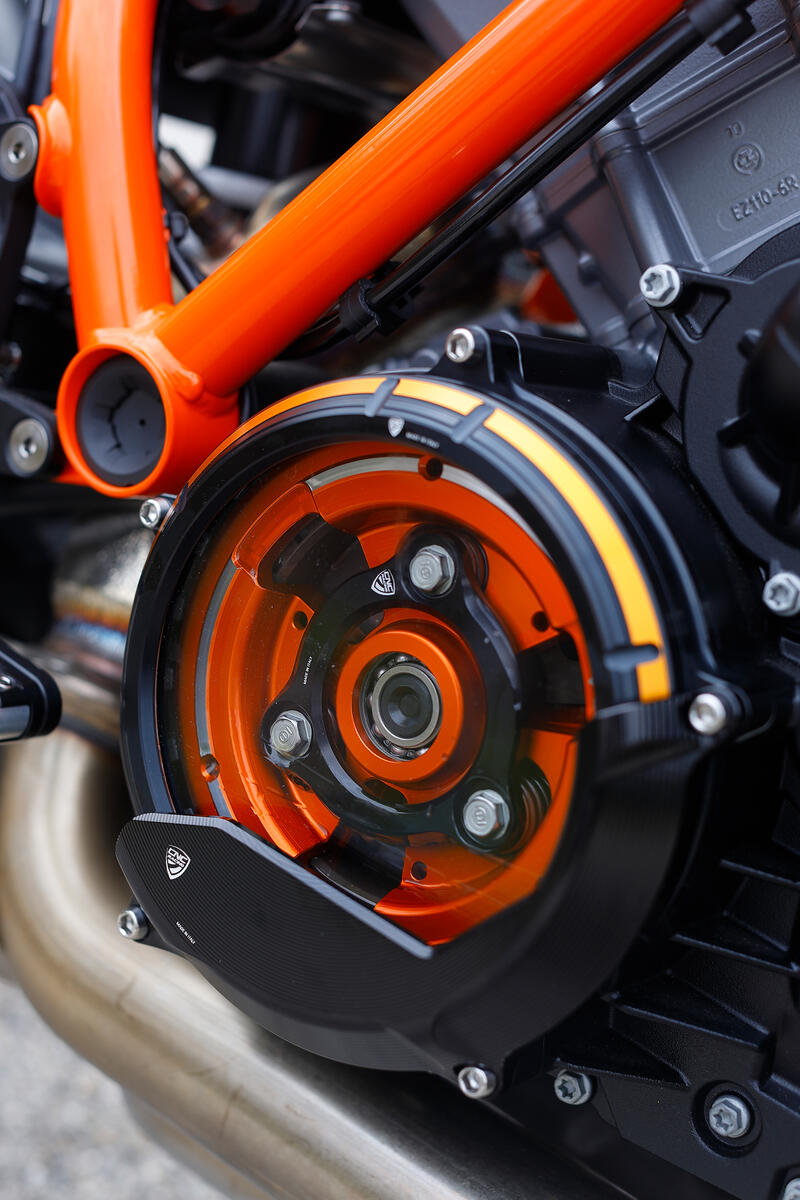 クリアクラッチカバー  ブラック/オレンジ