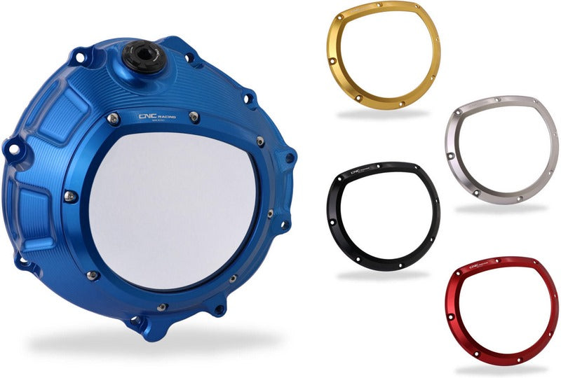 CNC Racing / シーエヌシーレーシング Clear clutch cover BMW - hydraulic control  Blue/Red | CA800LR