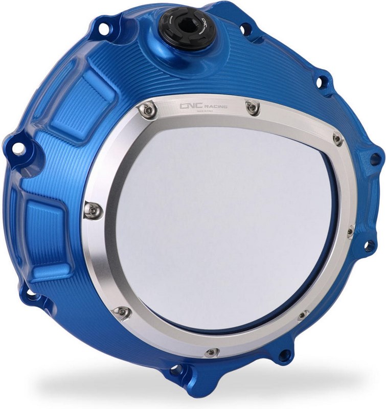 CNC Racing / シーエヌシーレーシング Clear clutch cover BMW - hydraulic control  Blue/Silver | CA800LS