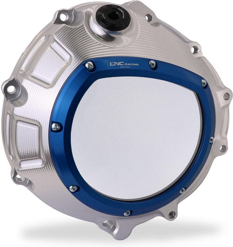 CNC Racing / シーエヌシーレーシング Clear clutch cover BMW - hydraulic control  Silver/Blue | CA800SL