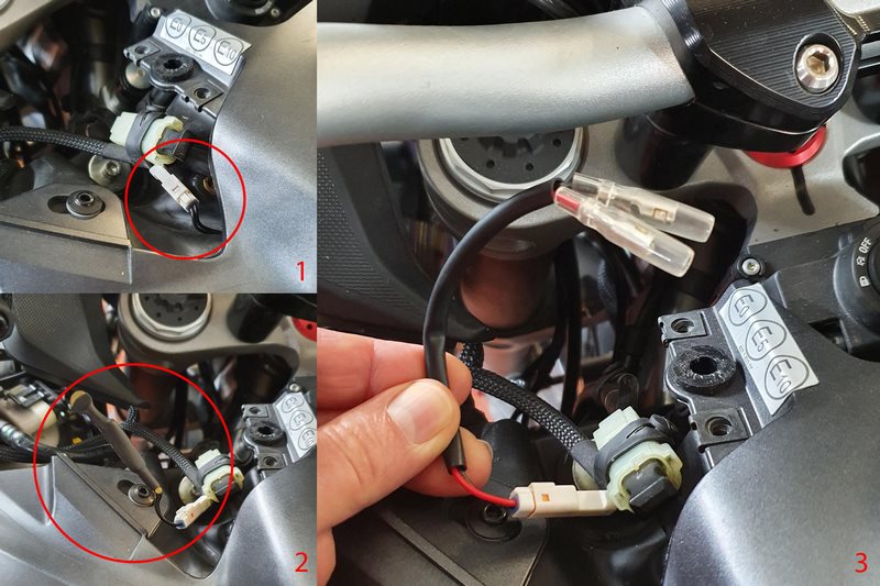 CNC Racing License plate light wiring kit Ducati  Black | CB004B