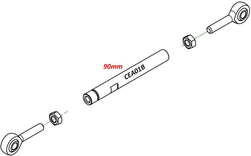 CNC Racing ROD GEAR SHIFT LINK 90mm  Black | CEA01B