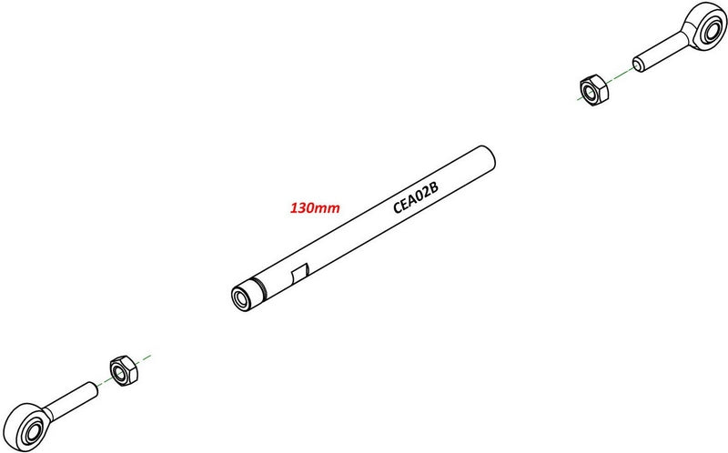 CNC Racing ROD GEAR SHIFT LINK 130mm  Black | CEA02B