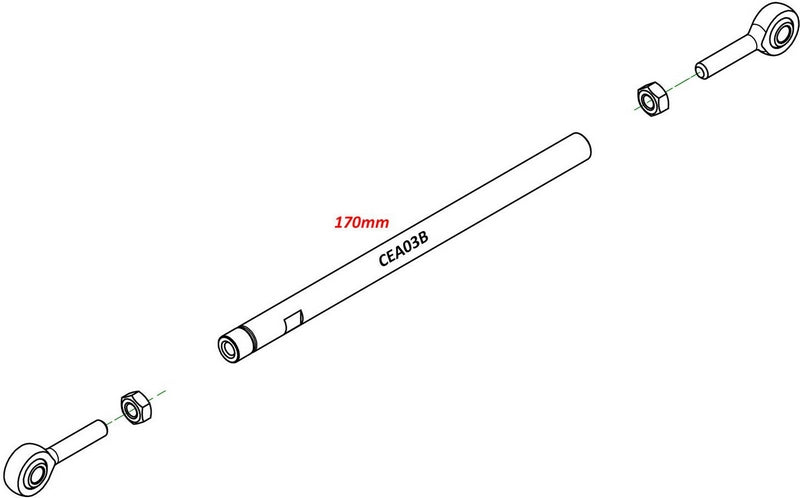 CNC Racing ROD GEAR SHIFT LINK 170mm  Black | CEA03B