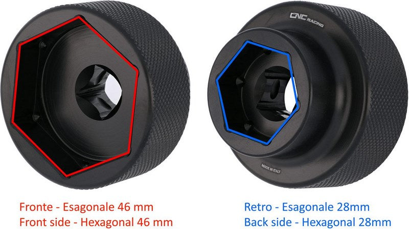CNC Racing Socket drive tool for front and rear wheel nuts DUCATI  Black | CHD03B