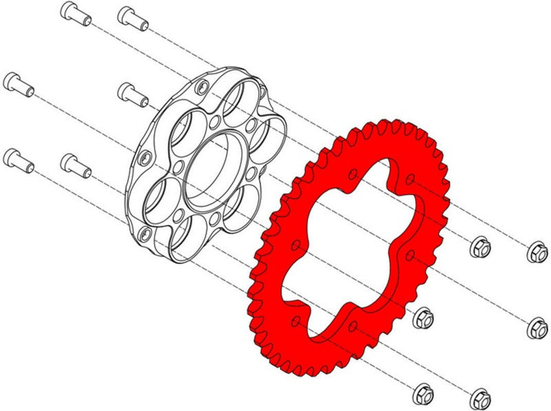 CNC Racing Ring gear Z42 P525 6 holes Ducati  Black | CN515B