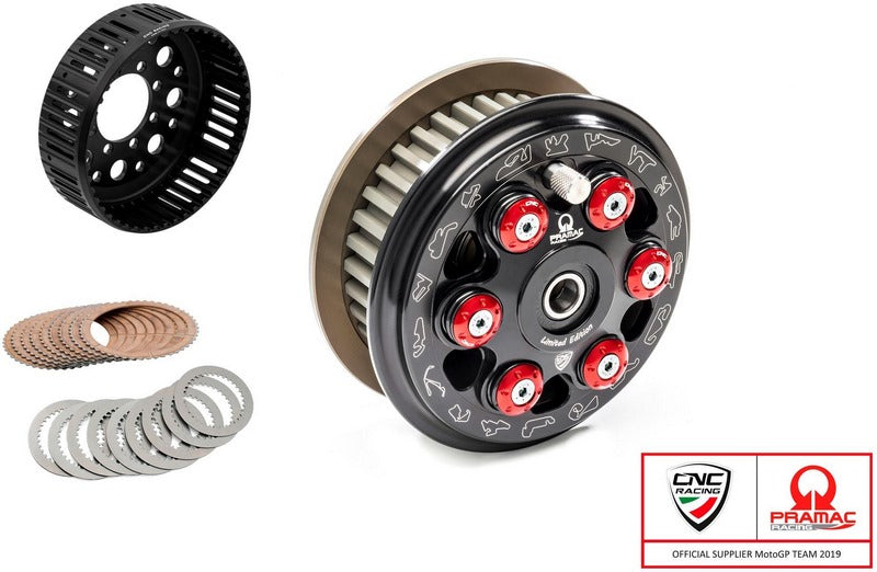 CNC Racing SLIPPER CLUTCH MASTER TECH TEAM PRAMAC LIM. ED. FULL KIT - 48 TEETH SINTERED  Black | FR371BPR