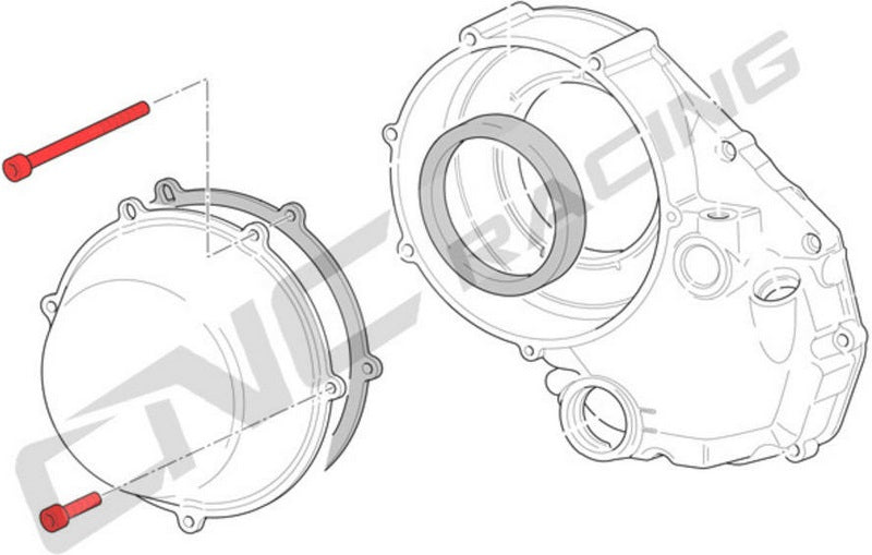 CNC Racing Screw kit cover dry clutch Ducati - TITANIUM  Titanium | KV221X