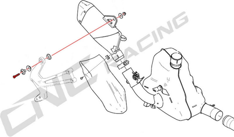 CNC Racing Screws titanium - Exhaust silencer bracket   Titanium | KV364X