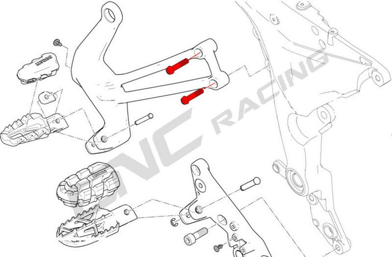 CNC Racing Passenger footpegs holder bolt M8x35 (4 pcs) - Titanium  Titanium | KV396X