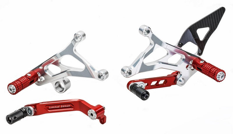 CNC Racing Adjustable rear sets MV Agusta - limited edition  Red/Silver | PE226RS