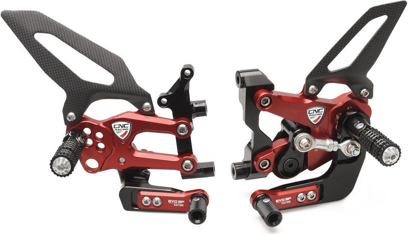CNC Racing ADJUSTABLE REAR SETS DUCATI PANIGALE SERIES EVO GP Edition  Red | PE400GP