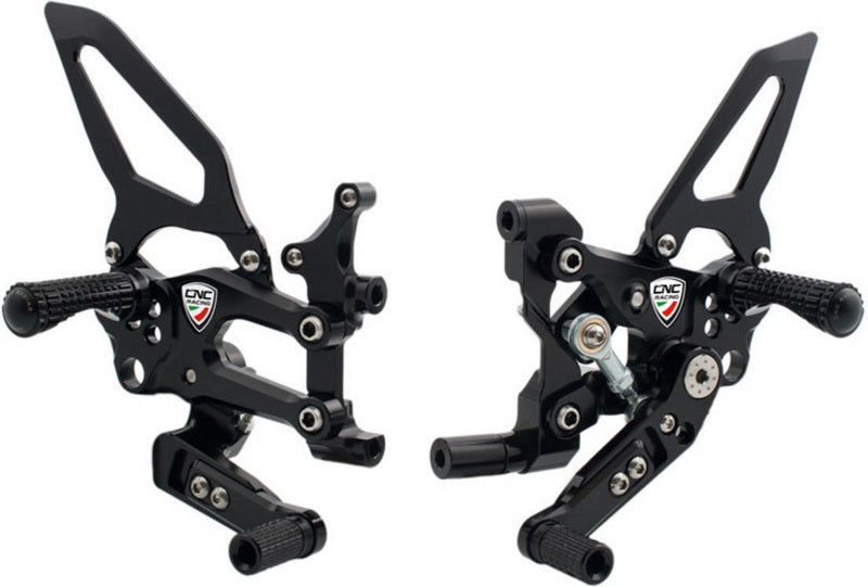 CNC Racing Adjustable rear sets RPS Easy Ducati SBK Panigale series road and reverse shifting  Black | PE405B