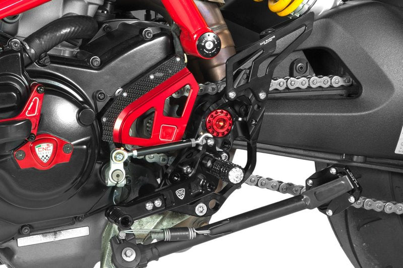 CNC Racing Adjustable rear sets rider Ducati Hypermotard 821/939  Black | PE430B