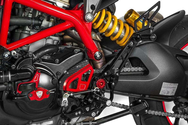 CNC Racing Adjustable rear sets passenger Ducati Hypermotard 821/939  Black | PE431B