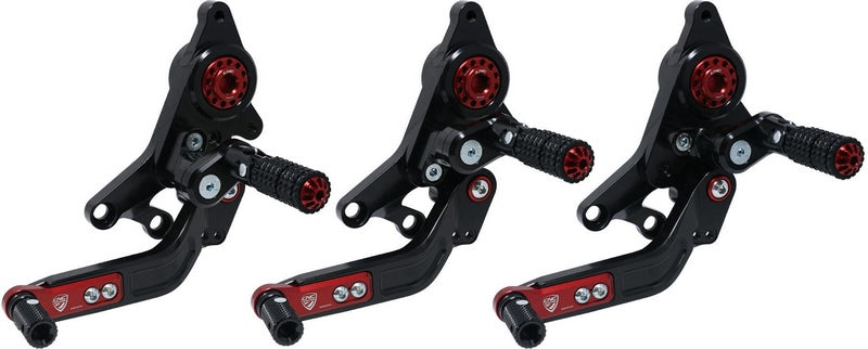 CNC Racing Adjustable rear sets rider Ducati Hypermotard 950  Black/Red | PE432BR