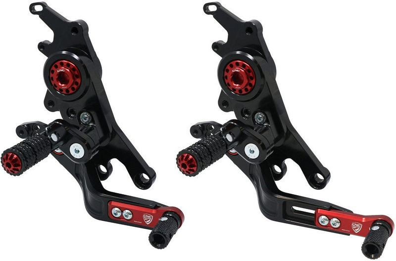 CNC Racing Adjustable rear sets rider Ducati Hypermotard 950  Black/Red | PE432BR
