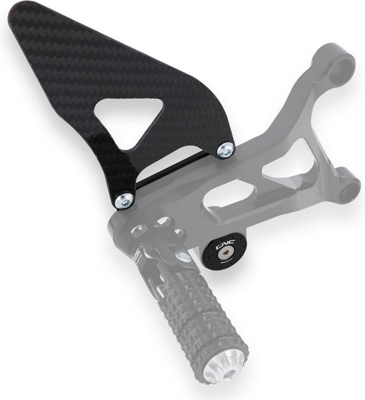 CNC Racing RH heel guard kit for rearsets PE226  Black | PES01B