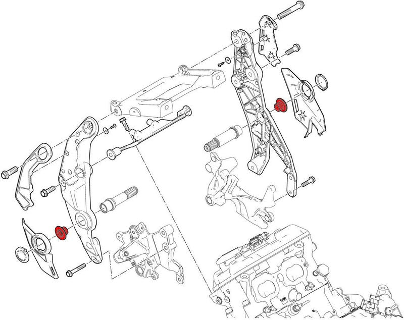 CNC Racing / シーエヌシーレーシング Central bolt kit for OEM rearsets Ducati Multistrada V4 | PEV05