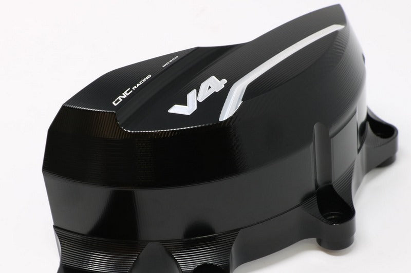 CNC Racing Generator cover protector Ducati Panigale and Streetfighter V4  Black/Silver | PR311BS