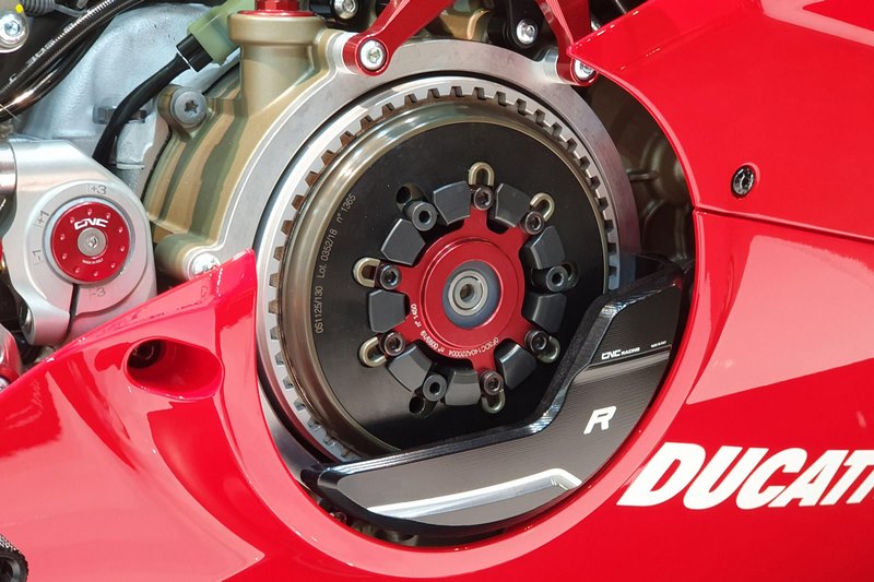 CNC Racing Clutch cover protector Ducati Panigale V4 R  Black/Silver | PR314BS