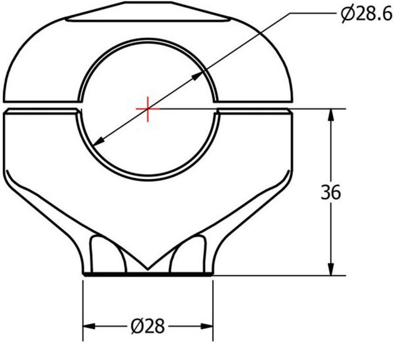 CNC Racing Riser handlebar conical height 36 mm  Black | RM220B