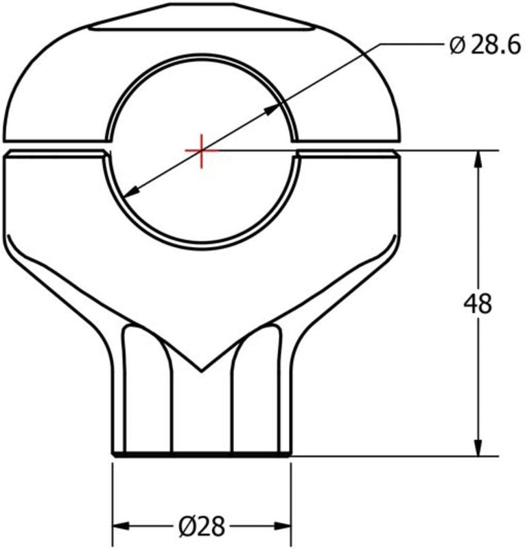 CNC Racing Riser handlebar conical height 48 mm  Black | RM221B