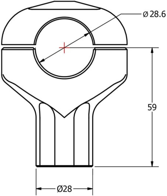 CNC Racing Riser handlebar conical height 59 mm  Black | RM222B