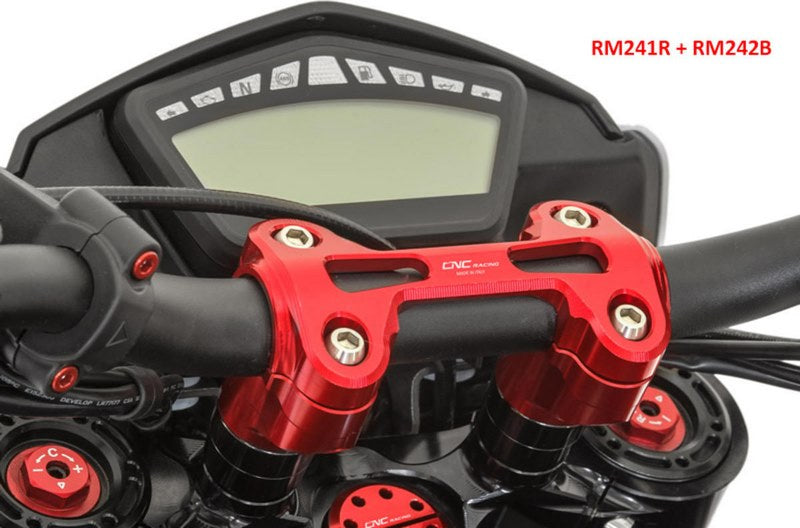 CNC Racing Riser complete for handlebar Ø 29mm H 40mm Ducati Hypermotard Hyperstrada Monster 821 and 1200 | RM241