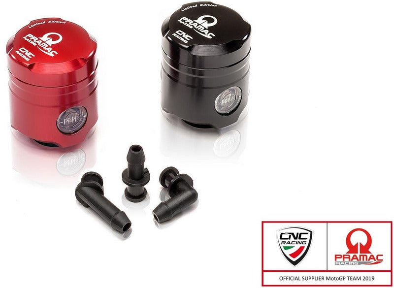 CNC Racing Fluid oil reservoir brake-clutch 12 ml MONOCHROME included three outflow PRAMAC RACING Limited Edition  Black | SE700BPR