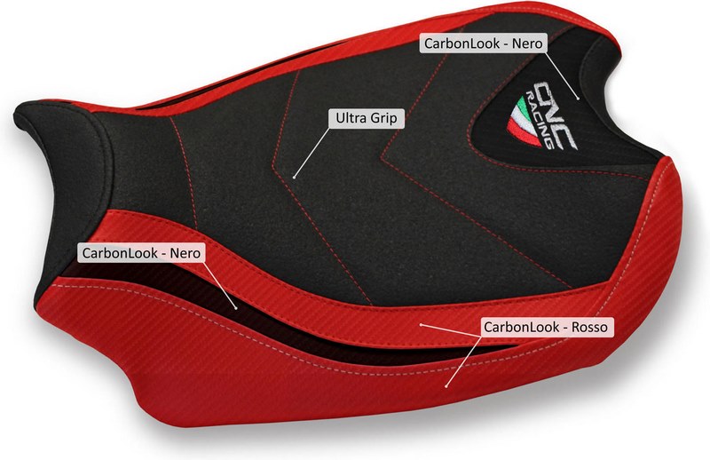 CNC Racing Seat cover Ducati Streetfighter V4  Black/Red | SLD02BR