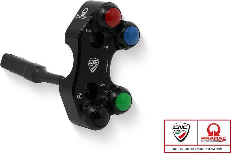 CNC Racing Right handlebar switch Ducati Panigale V4R - OEM and RCS Brembo brake master cylinder - Pramac Racing Limited Edition  Black | SWD16BPR