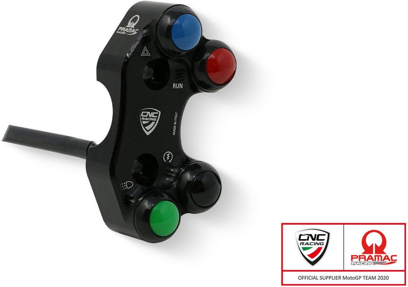 CNC Racing Right handlebar switch Ducati - OEM and RCS Brembo brake master cylinder - Pramac Racing Limited Edition  Black | SWD19BPR