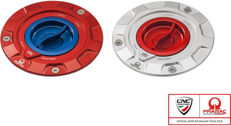 CNC Racing Fuel tank cap Pramac Racing Limited Edition  Rosso/Blu | TS423RPR