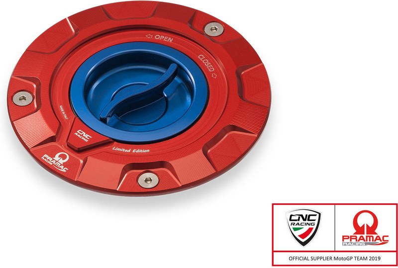 CNC Racing Fuel tank cap Pramac Racing Limited Edition  Rosso/Blu | TS423RPR